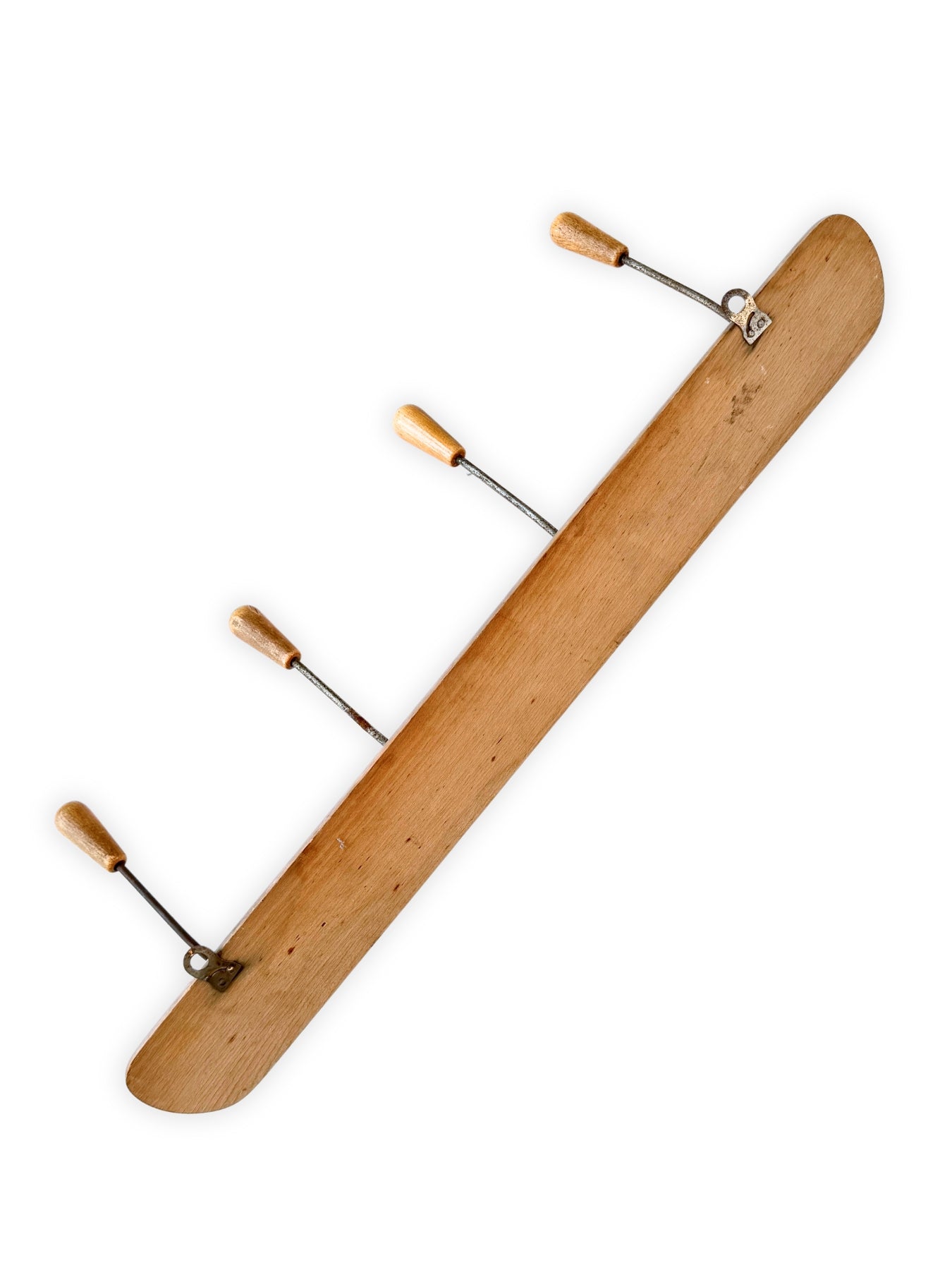 Vintage Garderobe MidCentury 50er Jahre Wandhaken aus Holz 4er