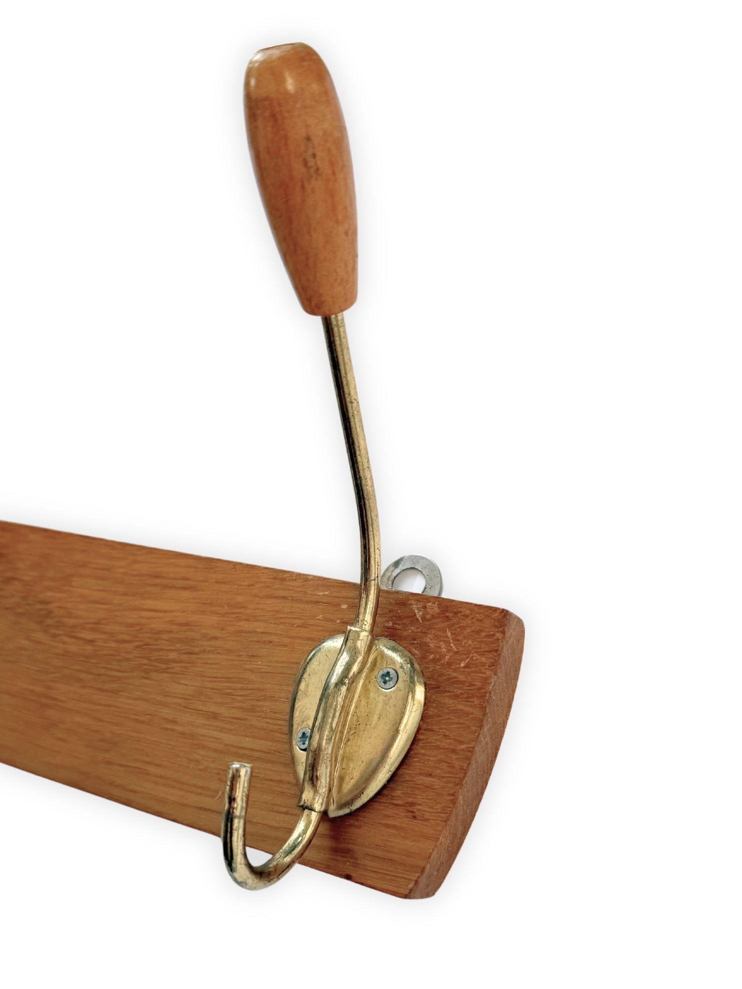 Vintage Garderobe MidCentury 50er Jahre Wandhaken aus Holz 3er