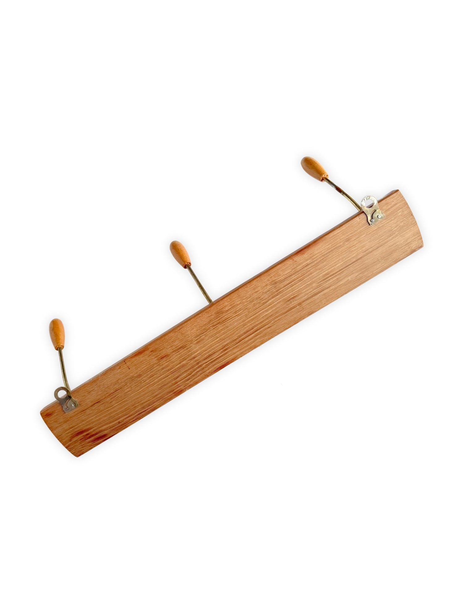 Vintage Garderobe MidCentury 50er Jahre Wandhaken aus Holz 3er