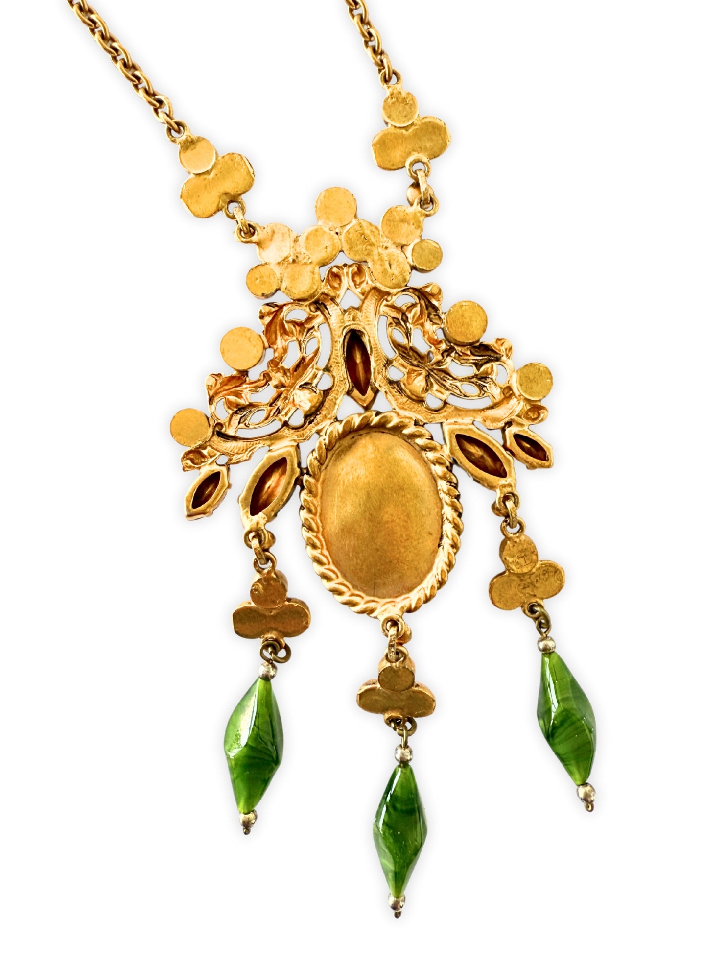 Vintage buntes Collier mit Strass und Glassteinen viktorianisch