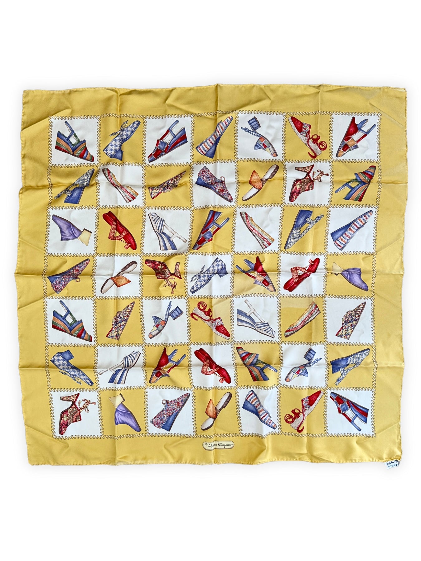 Salvatore FERRAGAMO Seidencarré Tuch Vintage 85 x 85 cm