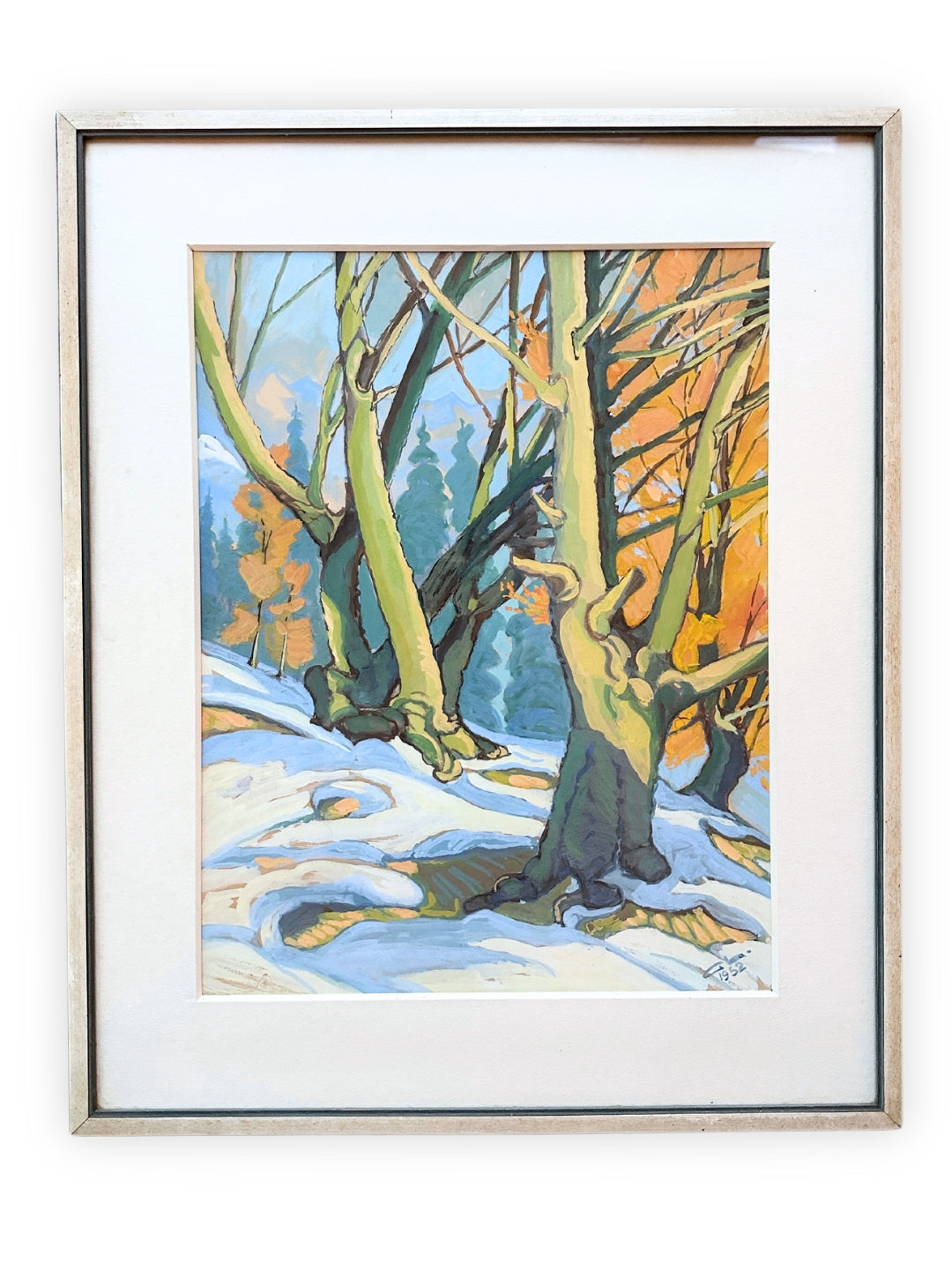 Aquarell - Winterlandschaft C. L. 1952