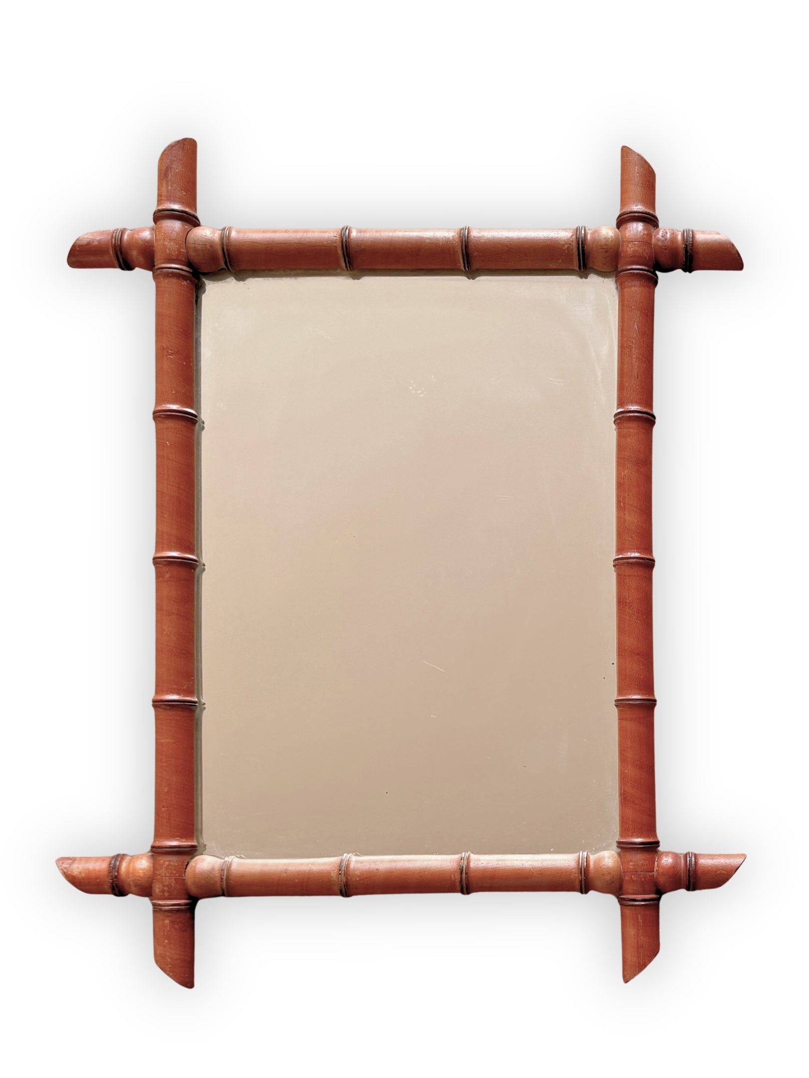 antiker spiegel bambus rahmen