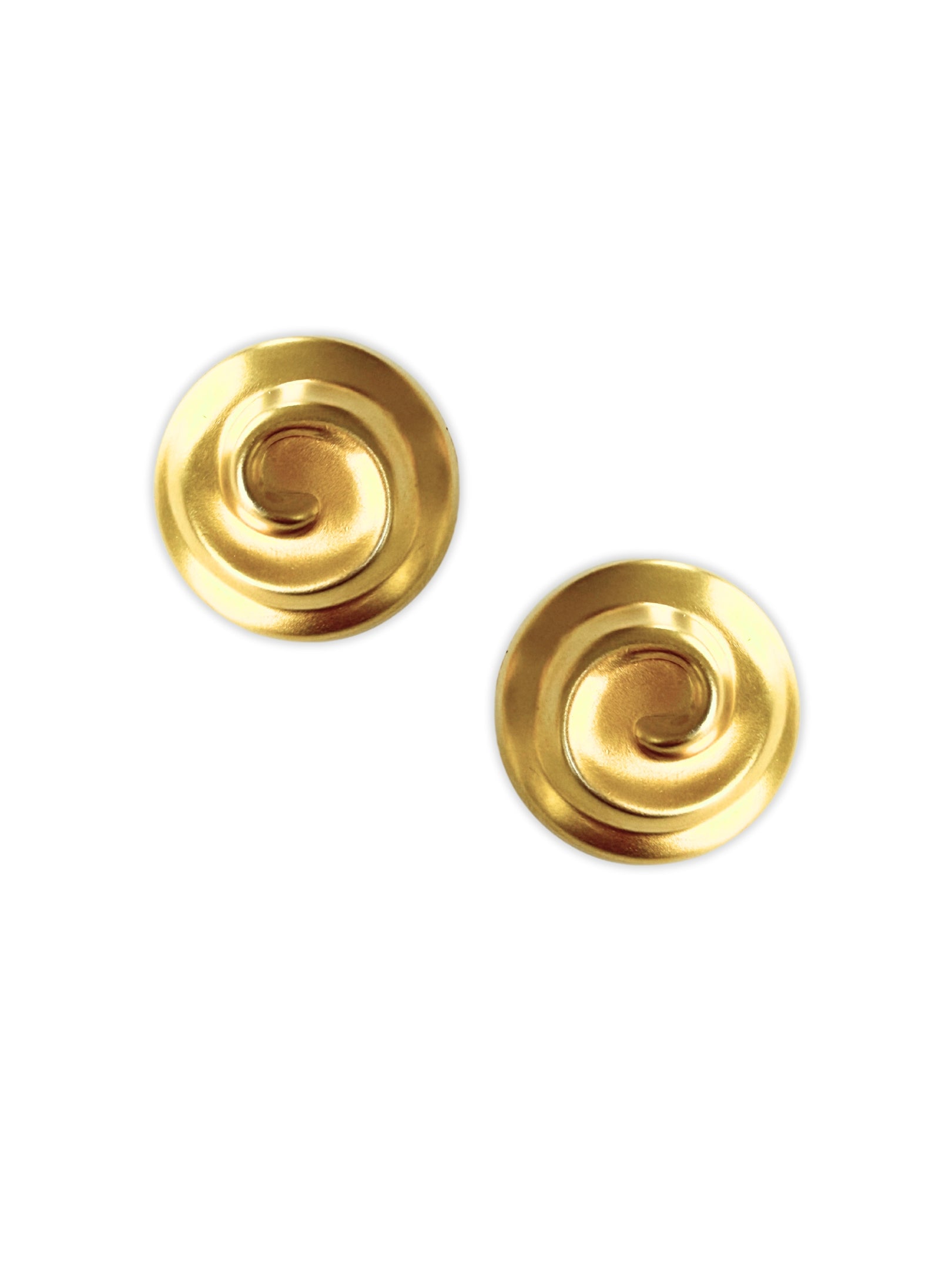 Vintage Nina Ricci XL Ohrclips matt gold Swirl 1980er Jahre