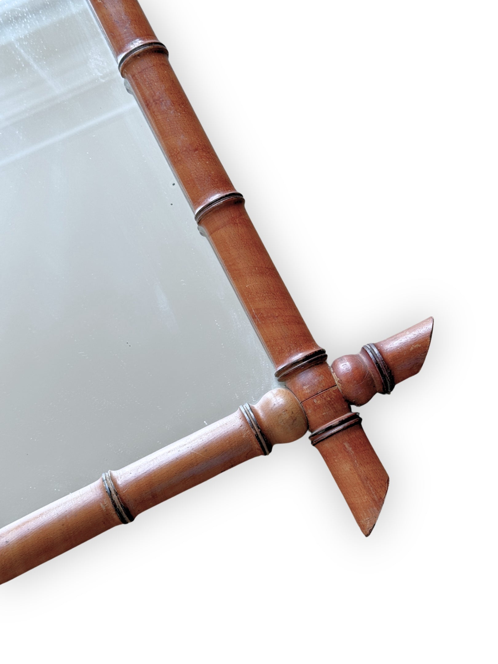 antiker spiegel bambus rahmen