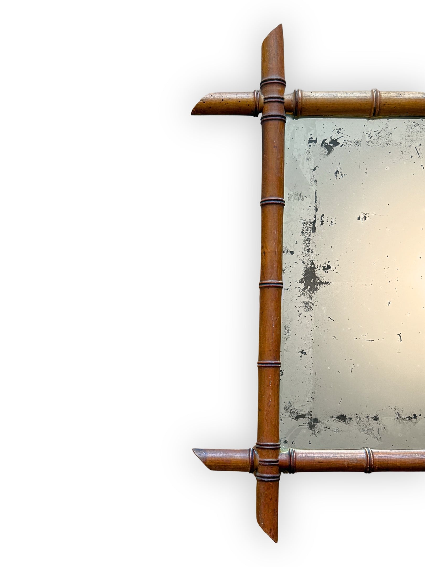 Antiker Wandspiegel aus Frankreich 19. Jh – Bamboo Colonial Style