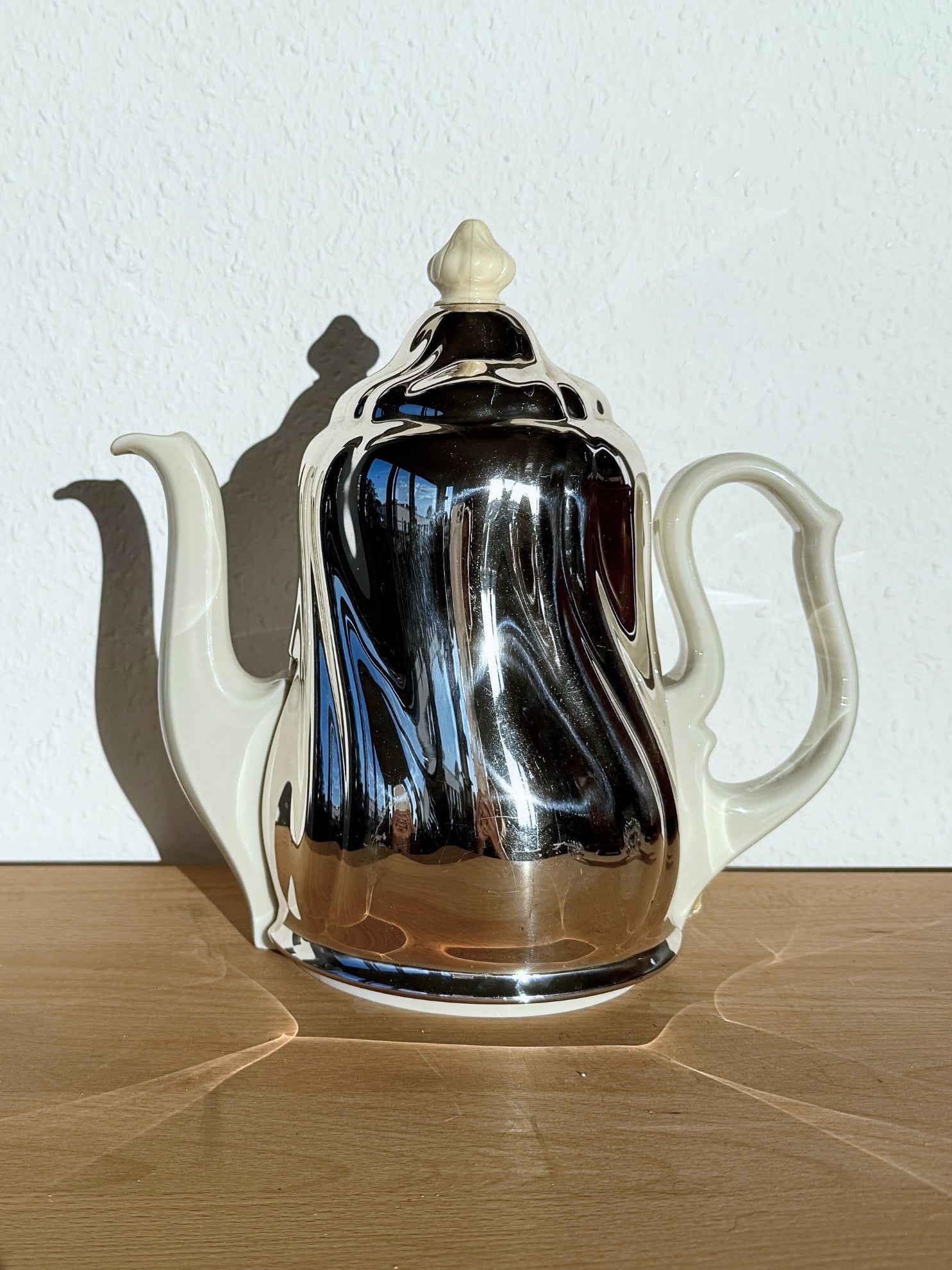 Vintage Porzellan Kaffeekanne mit Thermohaube Art Deco