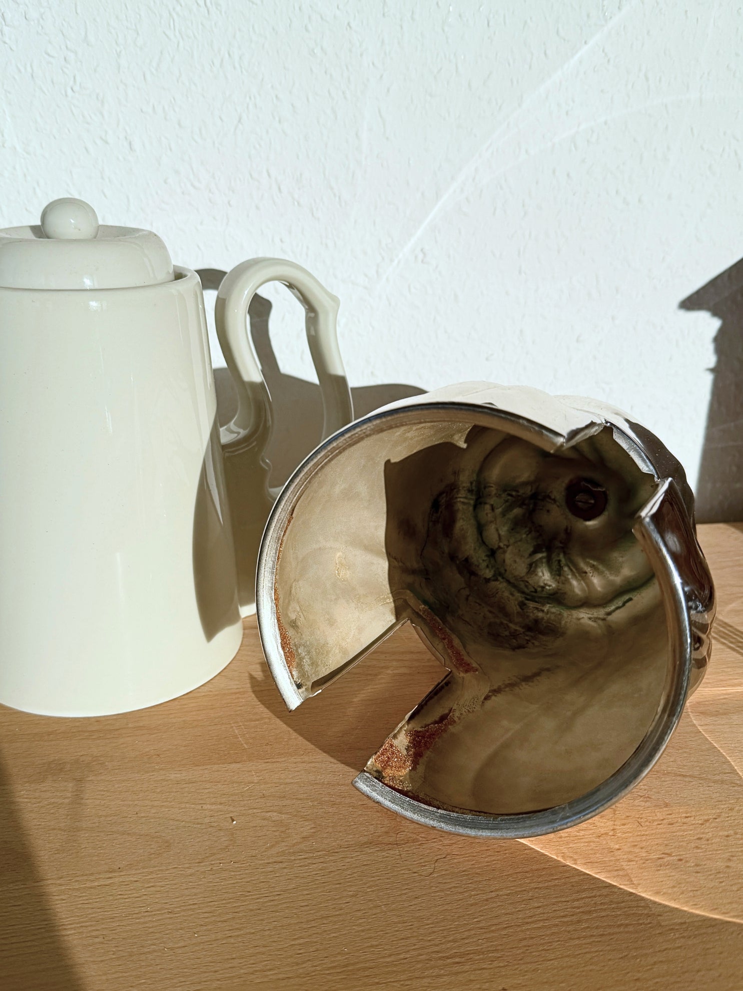 Vintage Porzellan Kaffeekanne mit Thermohaube Art Deco