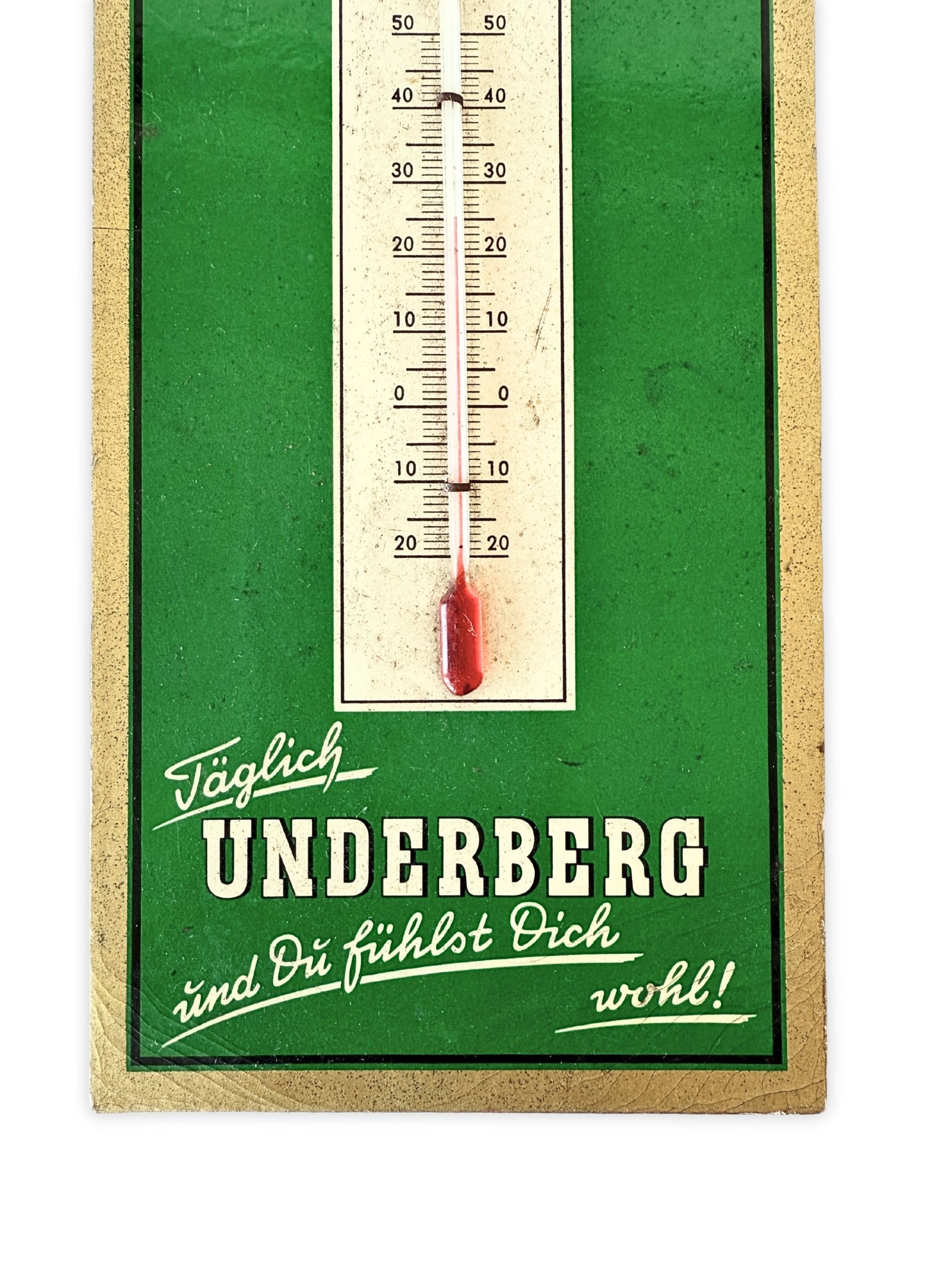 Seltenes Underberg Werbeschild Thermometer 50er Jahre Vintage