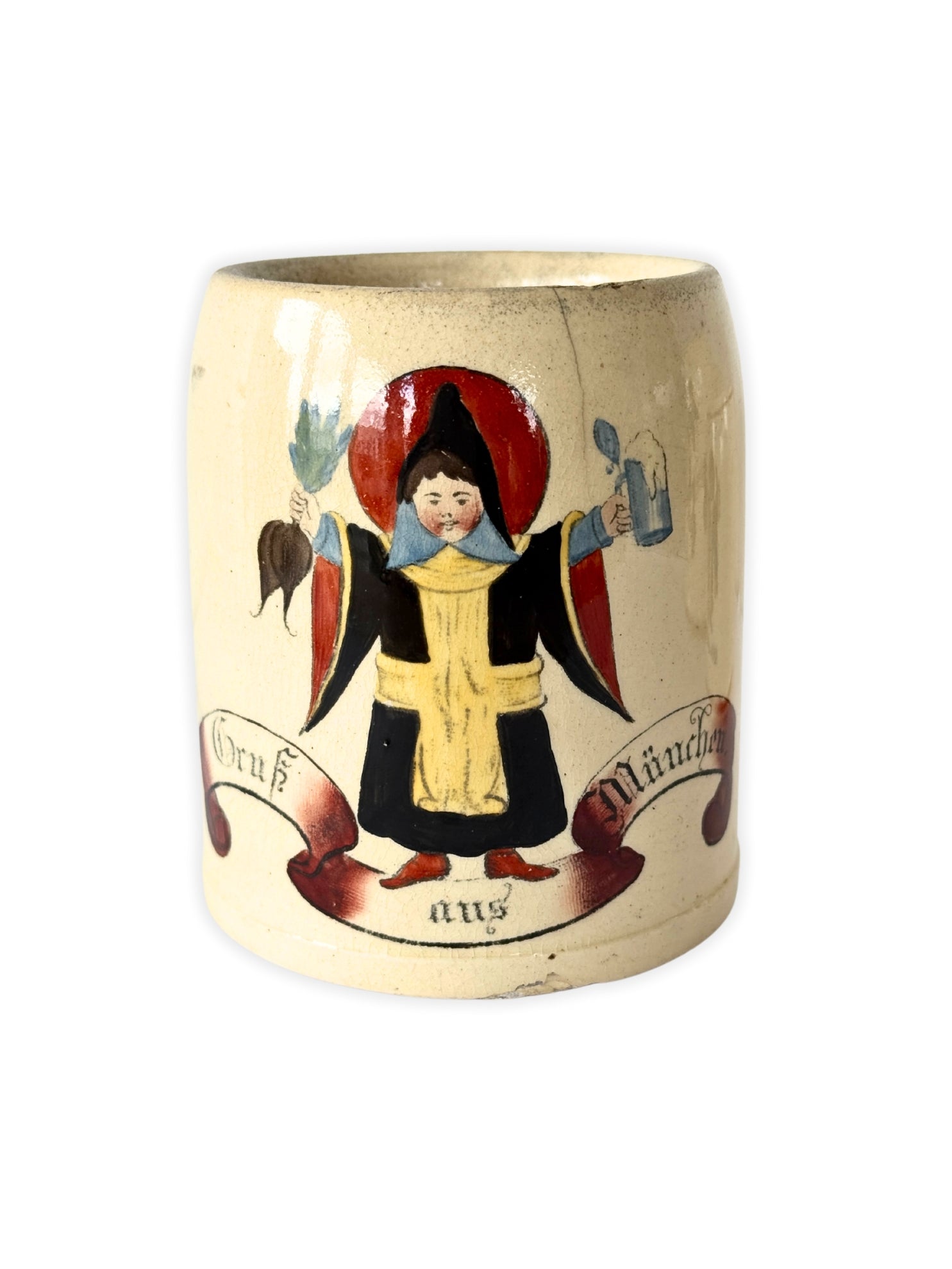 Sammlung 3 x antiker Bierkrug Münchener Kindl Gruß aus München Vintage Souvenir