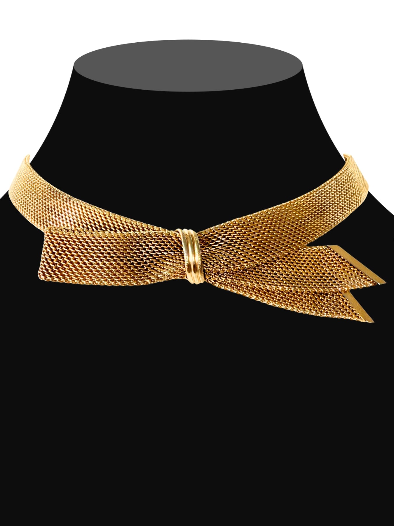 Vintage Christian Dior Choker Kette goldene Schleife 1980er Jahre