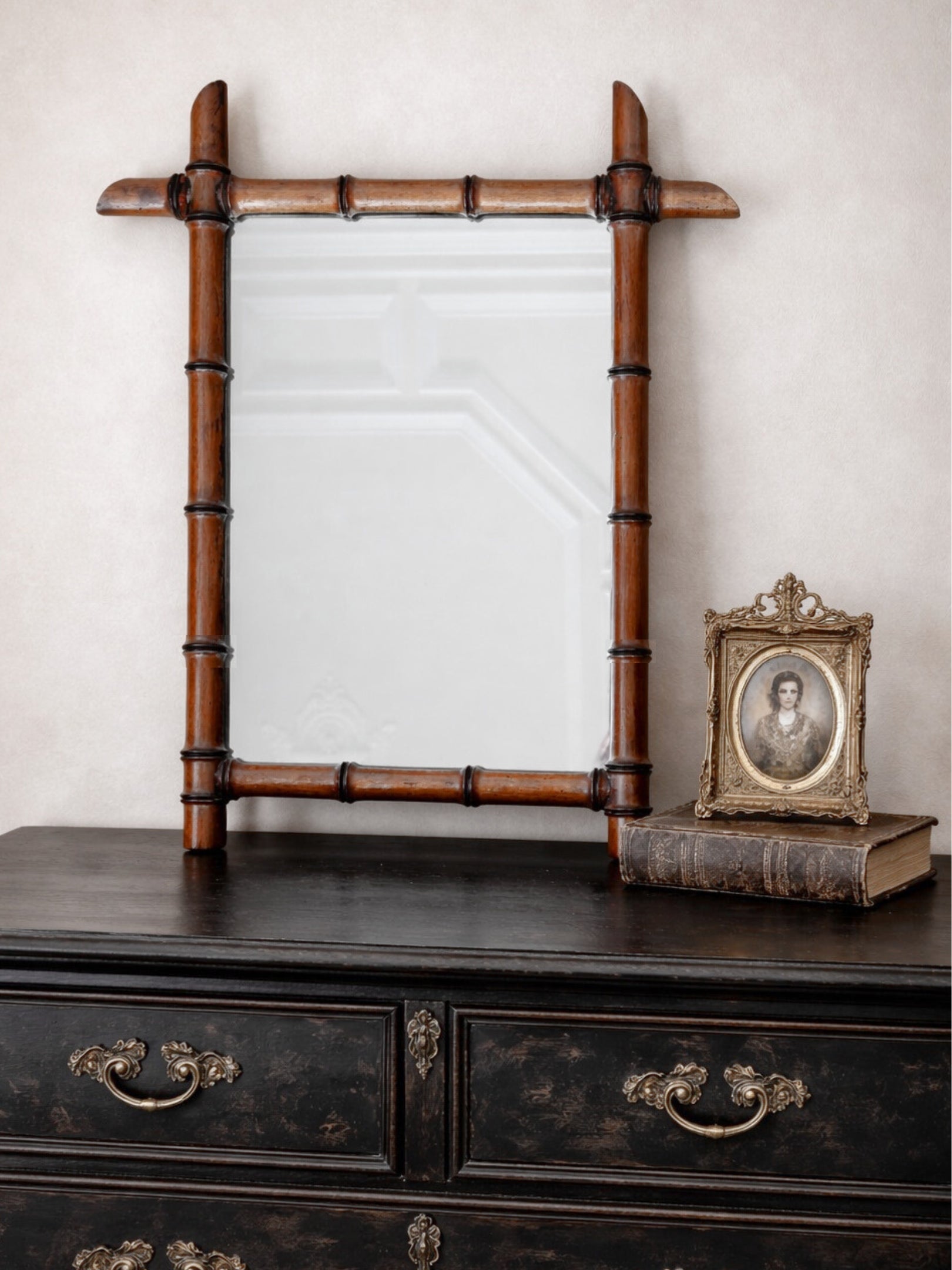 französischer vintage spiegel wand bamboo