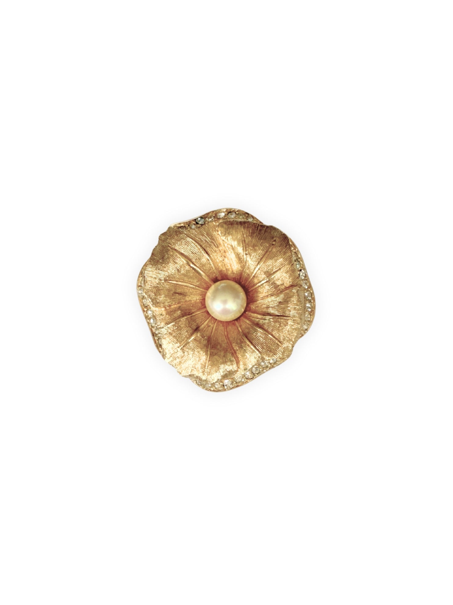 Vintage CHRISTIAN DIOR gold brooch blossom, 1980s