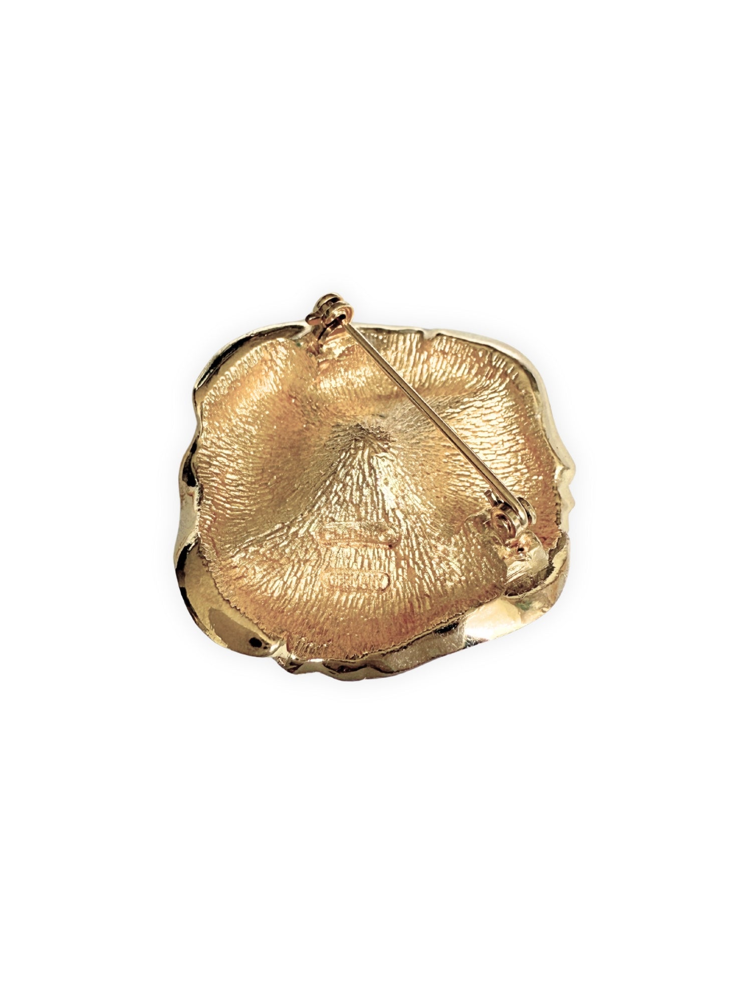 Vintage CHRISTIAN DIOR gold brooch blossom, 1980s