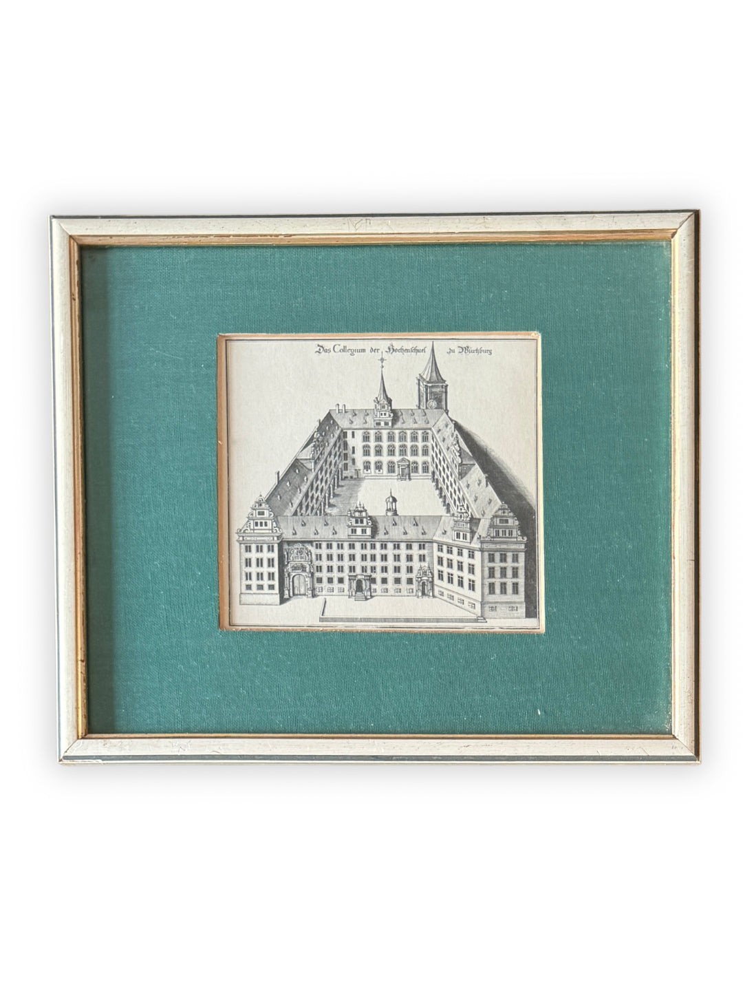 2 Antike Kupferstiche Würzburg Residenz und Universität um 1790