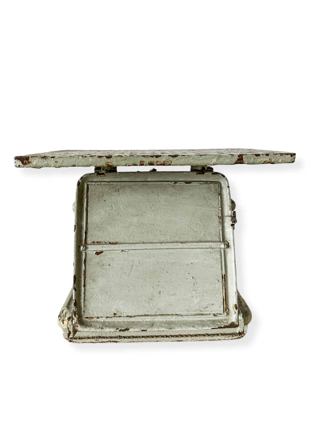 Antike Jaraso Spiegelwaage /Personenwaage aus Gusseisen mintgrün um 1920