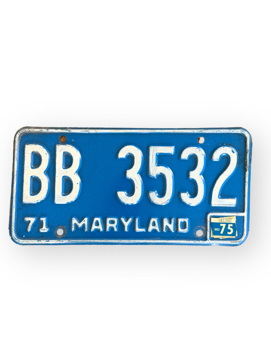 Vintage Nummernschild License Plate USA Maryland 1971