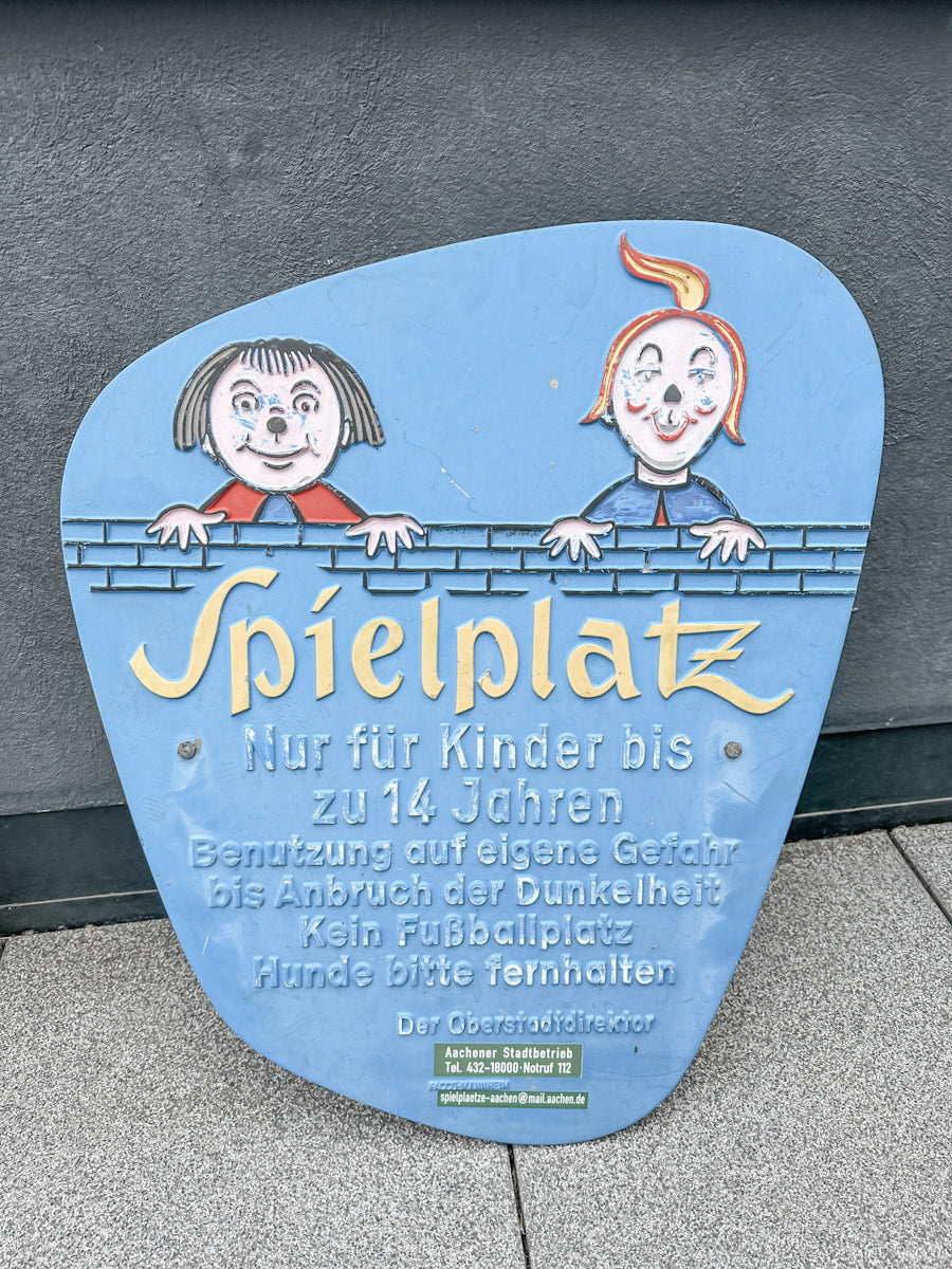 Vintage Spielplatz-Schild MidCentury Max & Moritz