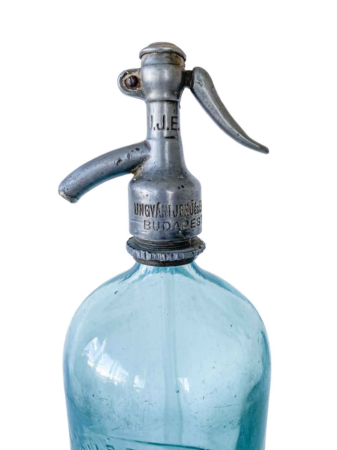 Vintage Siphon Flasche "U.J.E. Budapest" aus Glas 1934