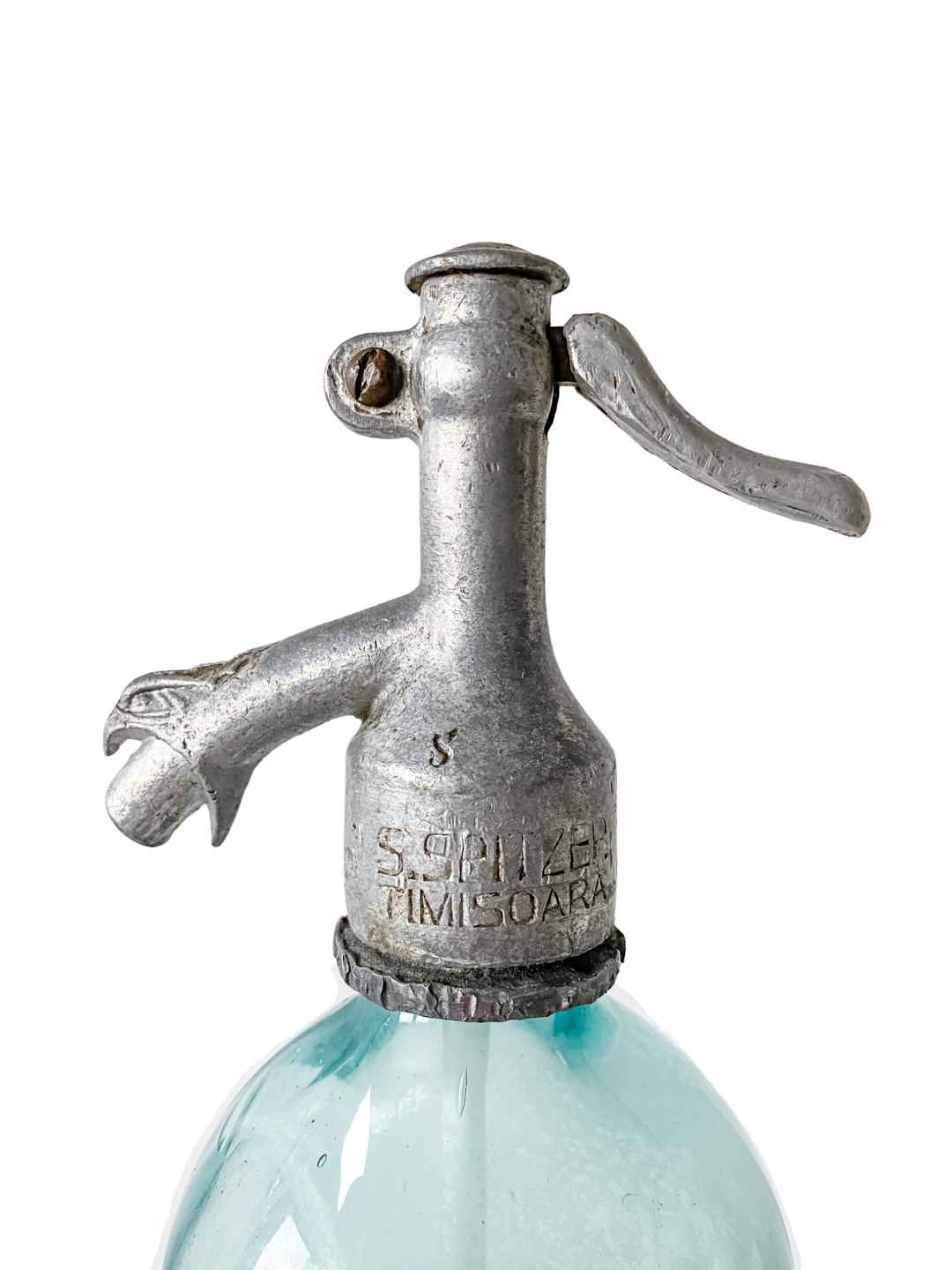 Vintage Siphon Flasche "Muzelis Brăila" aus Glas 1935