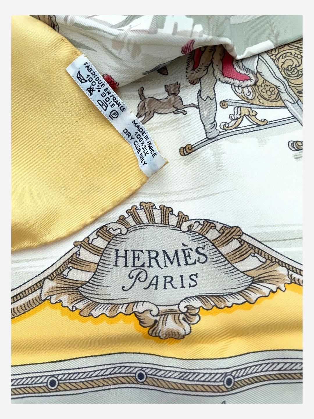 Vintage Seidencarré scarf from Hermès 90 x 90 cm Plaisir du Froid