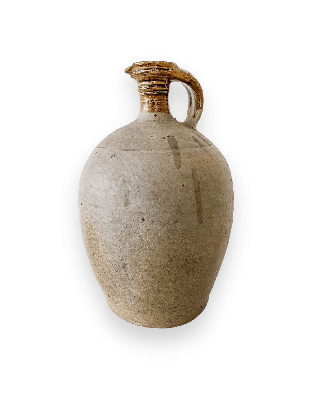 Antiker Steingut-Krug für Olivenöl naturbraun